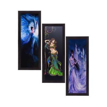 Set Of 3 Beautiful Angels Satin Matt Texture UV Art Painting 1