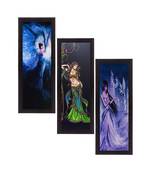 Set Of 3 Beautiful Angels Satin Matt Texture UV Art Painting