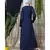 Blue Nazneen Front And Sleeve Hand Embroidered Party Abaya