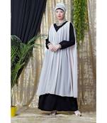 Pink Nazneen Embroidered Neck Band Double Layer Party Abaya