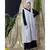 Pink Nazneen Embroidered Neck Band Double Layer Party Abaya