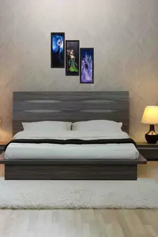 Set Of 3 Beautiful Angels Satin Matt Texture UV Art Painting