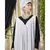 Pink Nazneen Embroidered Neck Band Double Layer Party Abaya