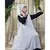 Pink Nazneen Embroidered Neck Band Double Layer Party Abaya