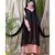 Peach Nazneen Embroidered Neck Band Double Layer Party Abaya