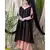 Peach Nazneen Embroidered Neck Band Double Layer Party Abaya