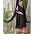 Peach Nazneen Embroidered Neck Band Double Layer Party Abaya