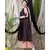 Peach Nazneen Embroidered Neck Band Double Layer Party Abaya