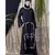 Black Nazneen Front Hand Embroidered Bell Sleeve Party Abaya