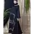 Black Nazneen Front Hand Embroidered Bell Sleeve Party Abaya