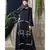 Black Nazneen Front Hand Embroidered Bell Sleeve Party Abaya