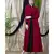 Maroon Nazneen Contrast Yoke Black/Peach  Casual Abaya