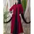 Maroon Nazneen Contrast Yoke Black/Peach  Casual Abaya