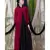 Maroon Nazneen Contrast Yoke Black/Peach  Casual Abaya