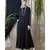 Black Nazneen Front Open With Pleats From Waist Casual Abaya