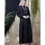 Black Nazneen Front Open With Pleats From Waist Casual Abaya
