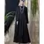 Black Nazneen Front Open With Pleats From Waist Casual Abaya