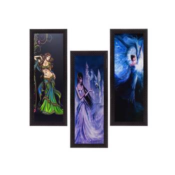 Set Of 3 Beautiful Angels Satin Matt Texture UV Art Painting 1