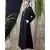Black Nazneen Front Open With Pleats From Waist Casual Abaya