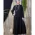 Black Nazneen Front Open With Pleats From Waist Casual Abaya