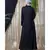 Black Nazneen Front Open With Pleats From Waist Casual Abaya