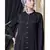 Black Nazneen Front Open With Pleats From Waist Casual Abaya