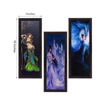 Set Of 3 Beautiful Angels Satin Matt Texture UV Art Painting 2