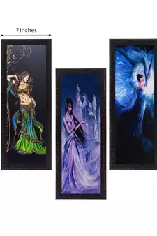 Set Of 3 Beautiful Angels Satin Matt Texture UV Art Painting