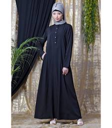 Black Nazneen Front Open  Daily Wear Abaya