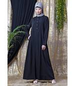 Black Nazneen Front Open  Daily Wear Abaya