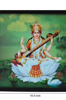 Goddess Laxmi Satin Matt Texture UV Art Painting