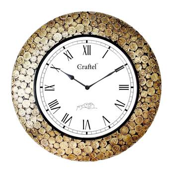 18" Antique Coin Studded Brass Metal Decorative Wall Clock for Home 2