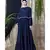 Blue Nazneen Balloon Sleeve Pom Pom Lace Bohemian  Abaya