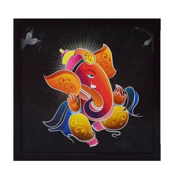 Lord Ganesha Satin Matt Texture UV Art Painting 1