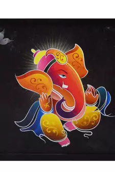 Lord Ganesha Satin Matt Texture UV Art Painting