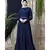 Blue Nazneen Balloon Sleeve Pom Pom Lace Bohemian  Abaya