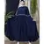 Blue Nazneen Balloon Sleeve Pom Pom Lace Bohemian  Abaya
