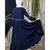 Blue Nazneen Balloon Sleeve Pom Pom Lace Bohemian  Abaya