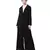 Black Nazneen Executive Two Pc Contemprory Coat Pant Cum Abaya