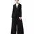 Black Nazneen Executive Two Pc Contemprory Coat Pant Cum Abaya