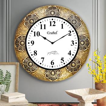 18" AntiqueBrass Metal Decorative Wall Clock for Home 1