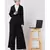 Black Nazneen Executive Two Pc Contemprory Coat Pant Cum Abaya
