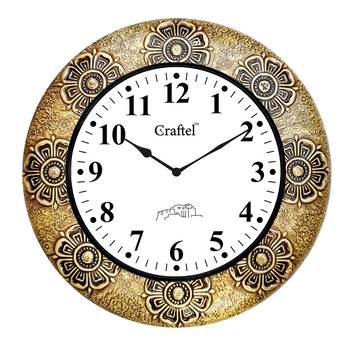 18" AntiqueBrass Metal Decorative Wall Clock for Home 2