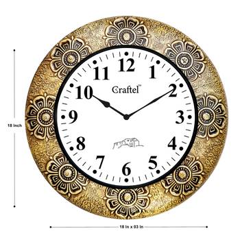 18" AntiqueBrass Metal Decorative Wall Clock for Home 3