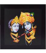 Radha Krishna playing Flute Satin Matt Texture UV Art Painting