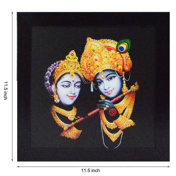 Radha Krishna playing Flute Satin Matt Texture UV Art Painting 2