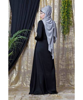 Black Nazneen Side Open Band At Waist Nida Abaya 6