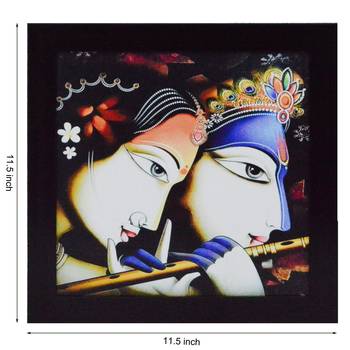 Radha Krishna playing Flute Satin Matt Texture UV Art Painting 2