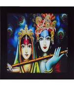 Radha Krishna playing Flute Satin Matt Texture UV Art Painting