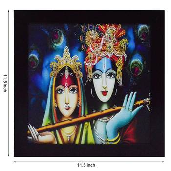 Radha Krishna playing Flute Satin Matt Texture UV Art Painting 2